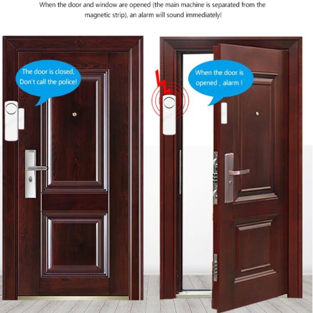 Alarm Sensor Wireless Anti Maling Pintu Jendela Lemari Alarm Rumah Toko Kantor Alarm Bunyi