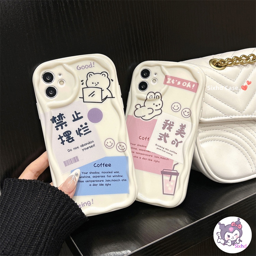 Oppo A78 A16 A15 A17 A57 A54 A17K A76 A77s A95 A74 A53 A33 A32 A5s A3s A9 A7 A5 A12 A96 A94 A93 A11K Fashion No Abandon Note 3D Tepi Melengkung Gelombang Glossy Shockproof Casing Handphone Soft Cover