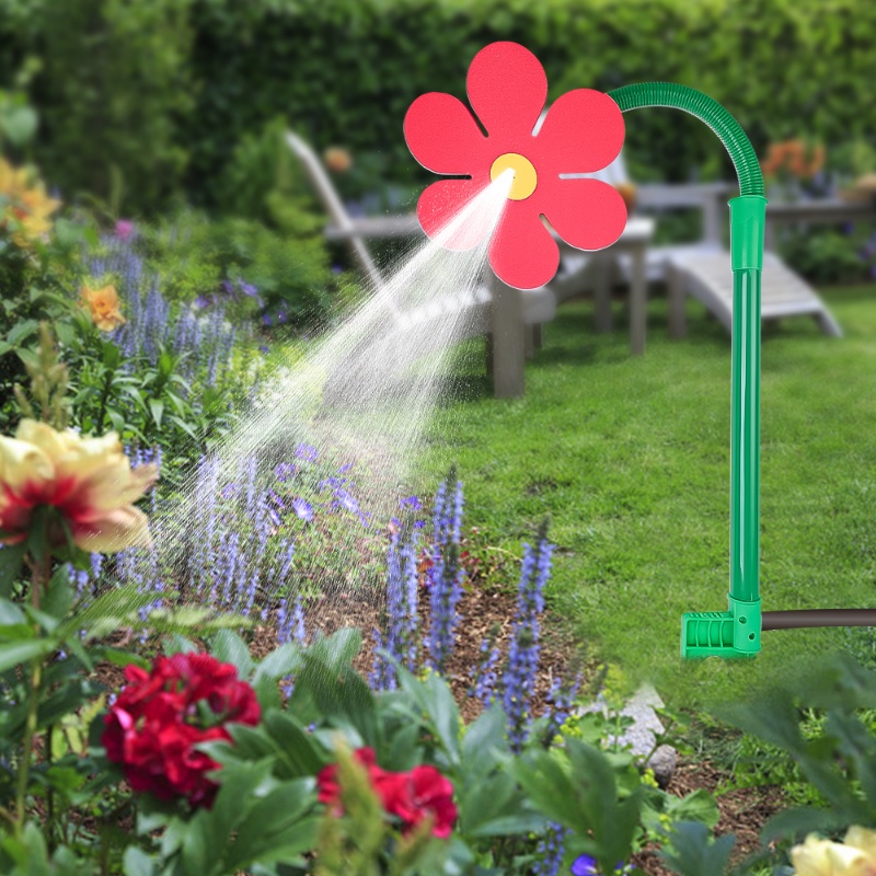 360° Rotatable Sunflower Shaped Sprinkler Great Water Flow Lawn Sprinkling Spouts Cute Dancing Irrigating Nozzle Alat Siram Hias Taman Sistem Irigasi Pertanian Efisien