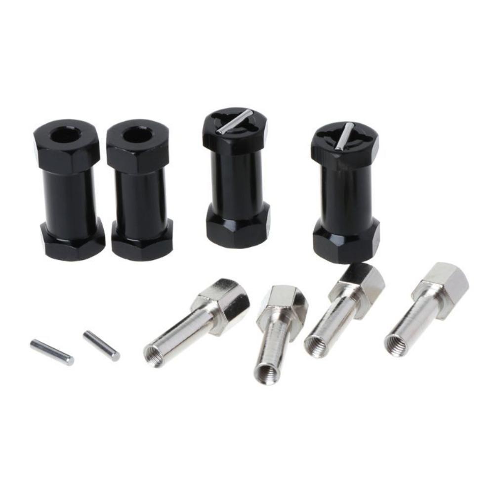 Populer 4pcs 12mm Hex Wheel Hub Drive Adapter Kunci Roda Tabung Hex Adaptor Crawler Mobil Truk Aluminium Untuk Aksesori Mobil