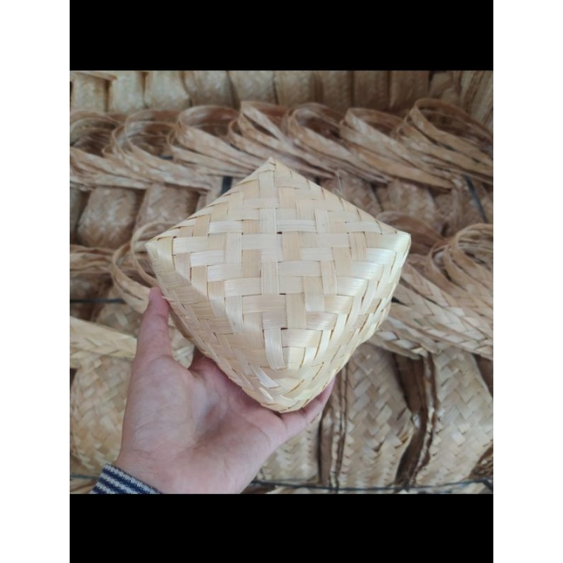 

Sepasanh besek 10cm natural bleaching warna Besek hias Besek snack Packaging souvenir pernikahan Hampers mini