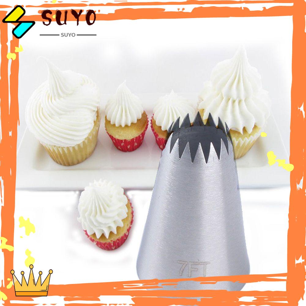 Suyo #7ft Icing Piping Nozzle Bakeware Rusian Pastry Tips Stainless Steel Cupcake Ice Cream Alat