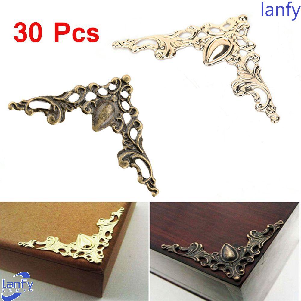 Lanfy Bracket Sudut Metal Angle 30PCS Bronze Pelindung Furniture Hias Untuk Menu