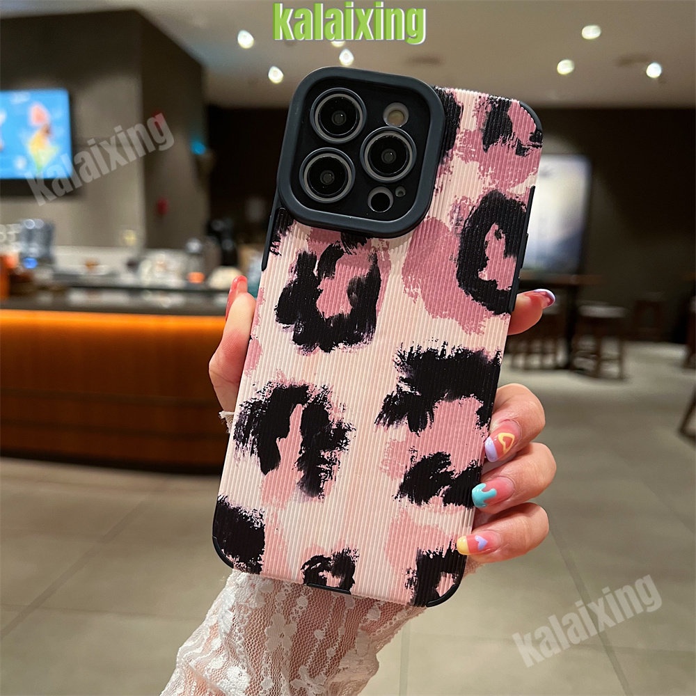 IPHONE Case Motif Leopard Warna Pink Untuk Iphone11 12 13 14 Pro Max14 Plus Xs Max X XR 78 Plus Soft Back Cover