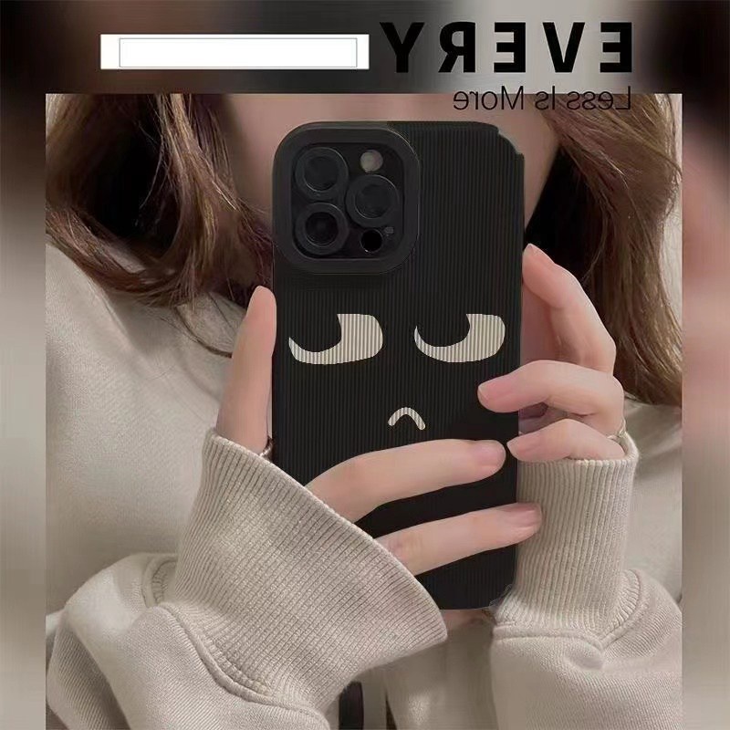 Black Funny Face Leather Soft Case HP Samsung Galaxy A21S A12 A50S A30S A20 A30 A32 A22S A52S A72 A10S A33 A53 A73 A13 A04S A23 A51 A71 A31 FTD Casing