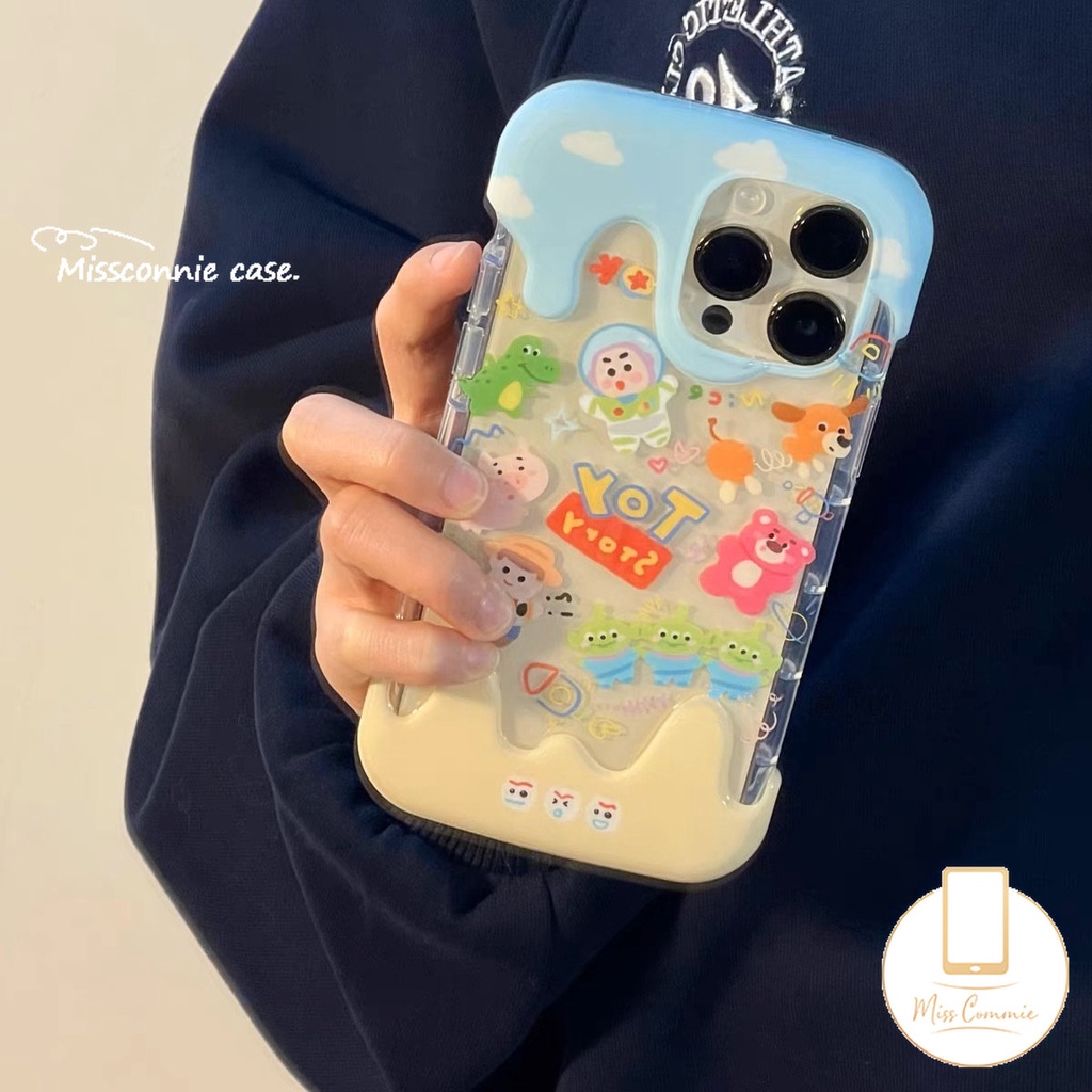 Kartun Toy Story Buzz Lightyear Case Kompatibel Untuk IPhone 7Plus 11 13 12 14 Pro Max XR 78 Plus X XS Max Beruang Strawberry Lucu Manyo Permen 3D Es Krim Lembut Tpu Cover