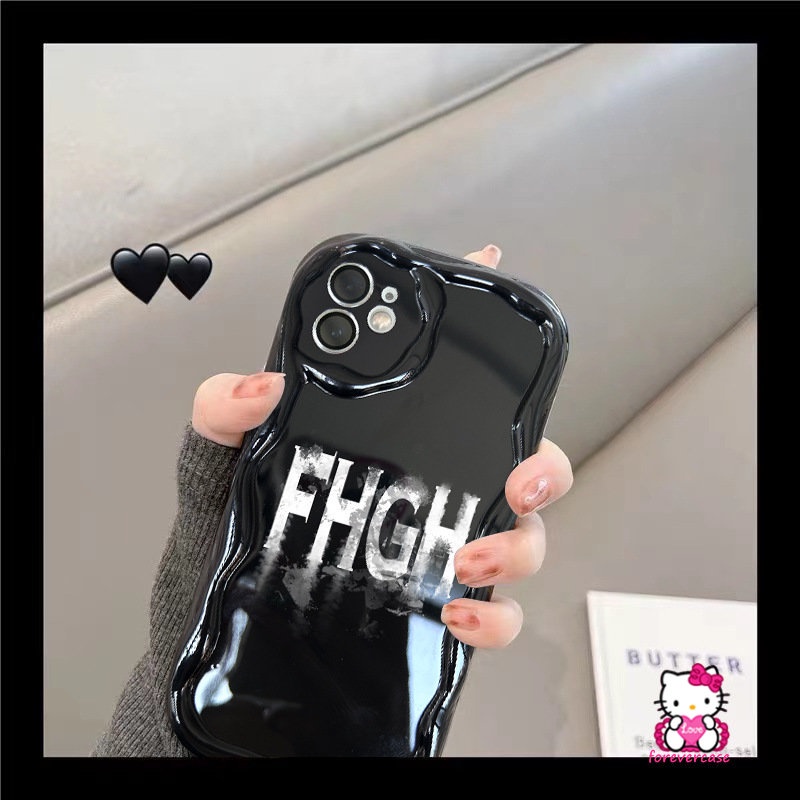 Case Ice Cream Glossy Huruf Inggris Pribadi Trendi Untuk Redmi A1 9A 10C 9C NFC 10A 10 A2 9T 9 Redmi Note 11 10 8 9 Note 12 10Pro Max 10S 11s POCO M3 3D Wavy Curved Edge Soft Cover