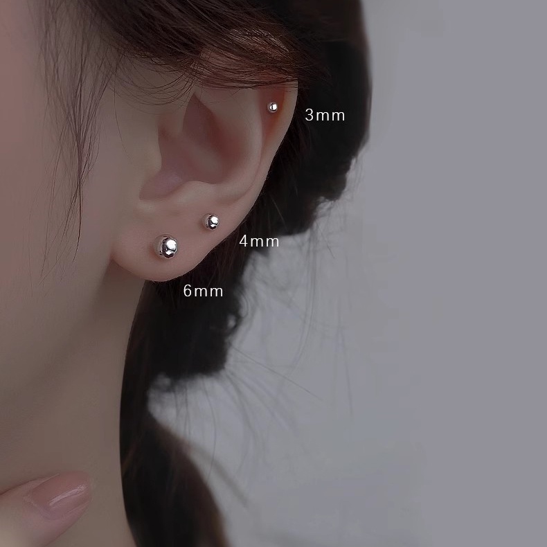 Anting Tusuk Jarum Silver Simple Untuk Wanita Hypoallergenic Gaya Korea Y2k Aksesoris Jewerly