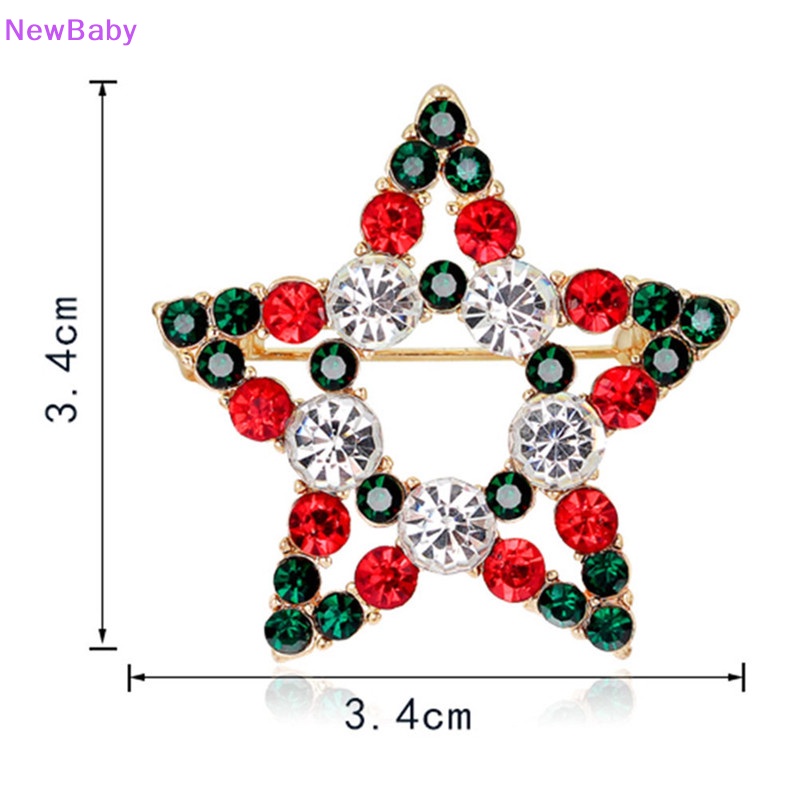 Newbaby 1X Hot Fashion Bintang Kristal Berlian Imitasi Snowman Natal Bros Pin Xmas Hadiah ID