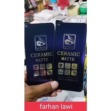 Tempered Temper Blue Ceramic Vivo V15 V15 Pro Y30 Y50 TG Ceramic Blue Radiasi Anti Pecah