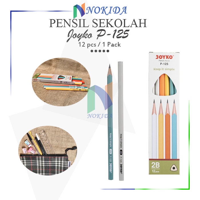 

Nokida Pinsil Joyko P-125 [1 Pack/12 Pcs] / Pensil 2B Bentuk Segitiga Triangel Triangular Grip 1 Pak Murah / Pengsil Pastel Soft Sketsa / Pencil For Compter