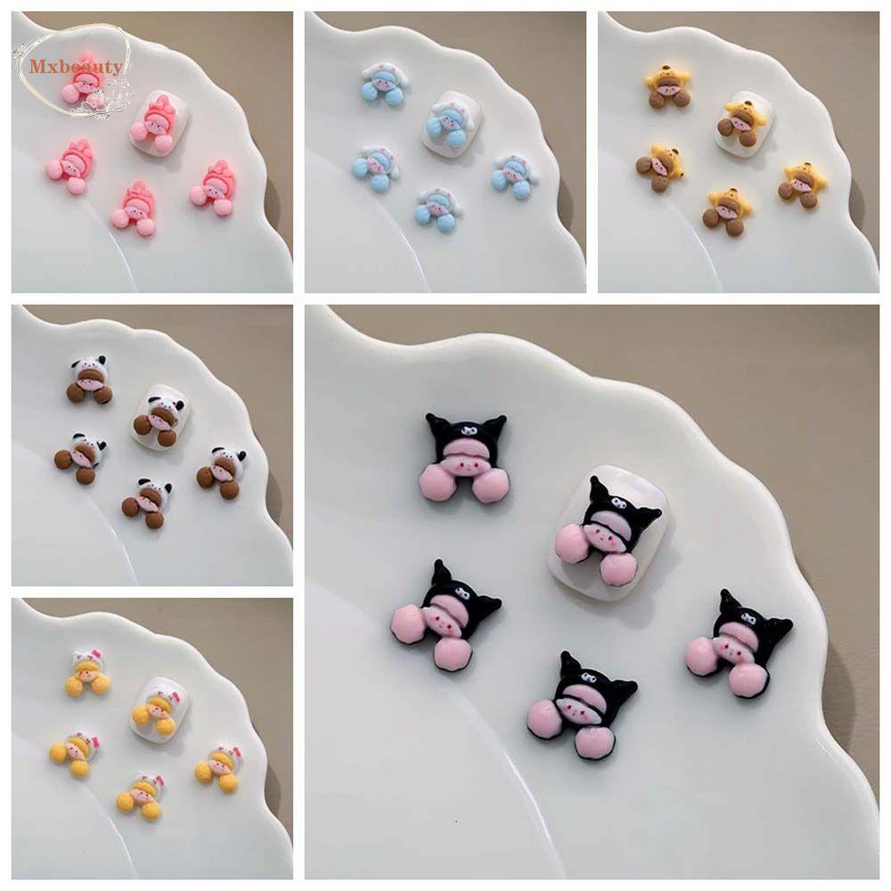 Mxbeauty Hiasan Kuku Kitty Cat Colorful Kuromi 3D Nail Art Drills Manicure Perhiasan Kuku Kartun Untuk Wanita