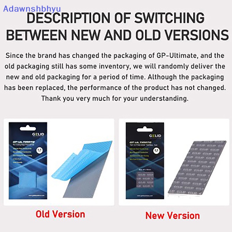 Adhyu GELID GP-Ultimate 15W/MK Thermal Pad CPU/GPU Graphics Silicone Grease Pad Panas ID