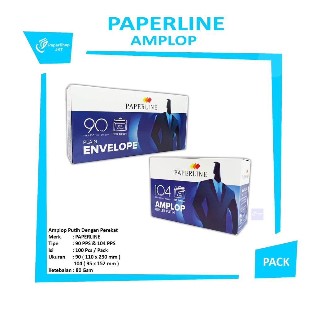 

PAPERLINE - Amplop Putih No.90~No.104 - Pack