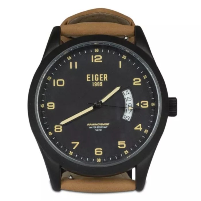 EIGER ORIGINAL VERDON LAW WATCH BLACK JAM TANGAN ANALOG