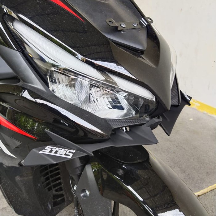 WINGLET NEW AEROX CONECTED STMS PLASTIC ABS MODEL MOTO GP - Hitam kilat TERMURAH