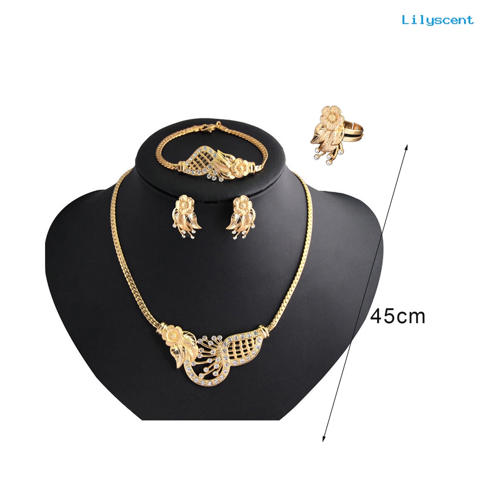 [LS] Set Perhiasan Mewah Indah Paduan Fashion Anting Perhiasan Set Untuk Pernikahan