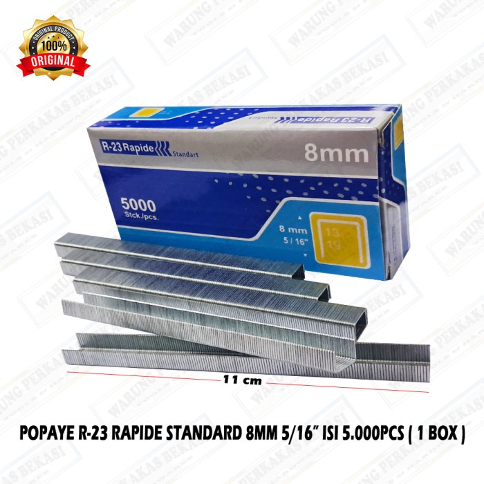 POPAYE 5000Pcs 8mm 5/16&quot; Isi Stapler R-23 Gun Staples R23 Rapide 1 Box