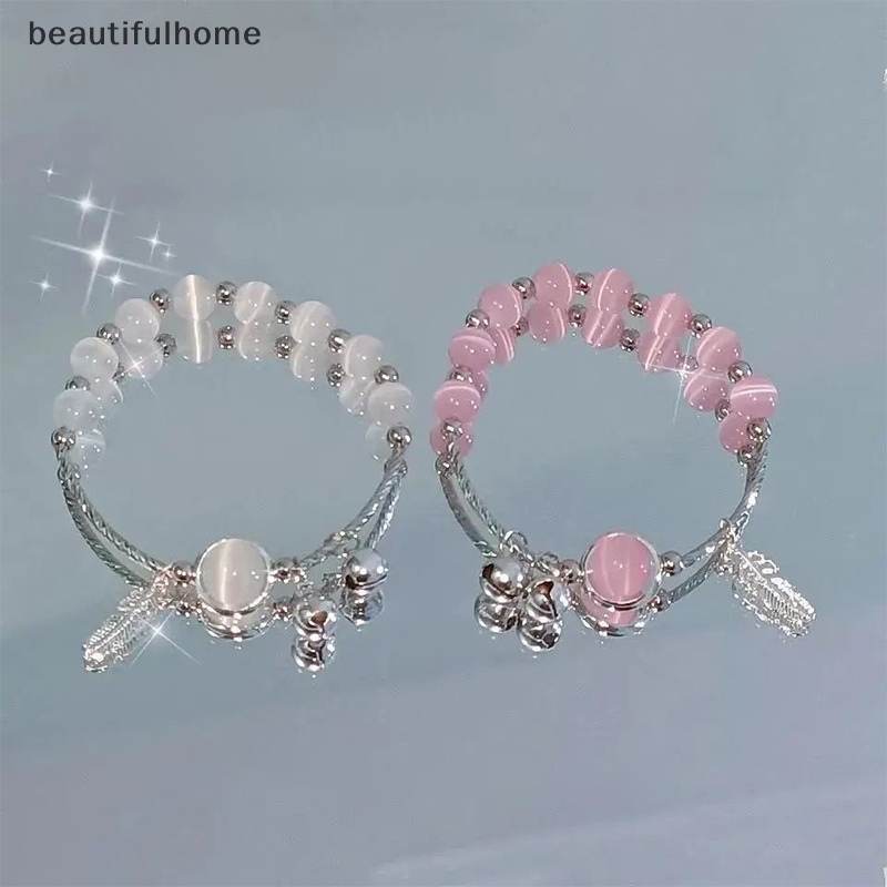 {Cantikrumah} Fashion Wanita Imitasi Opal Bell Gelang Indah Lucu Manik-Manik Gelang Kristal Alami Gelang Untuk Perempuan Pesta Perhiasan Hadiah Aksesoris Indah.