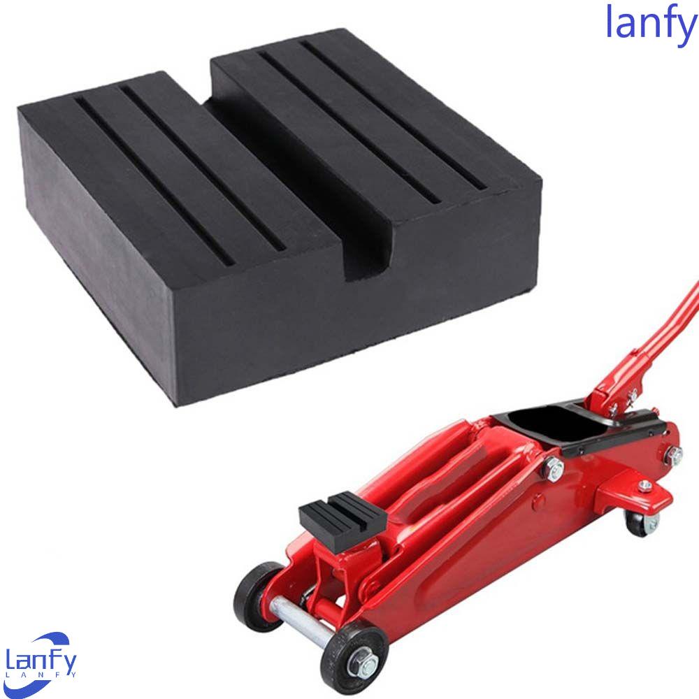 Lanfy Bantalan Karet Persegi Kendaraan Universal Slotted Frame Stand Mat Floor Adapter Alat Perbaikan Mobil