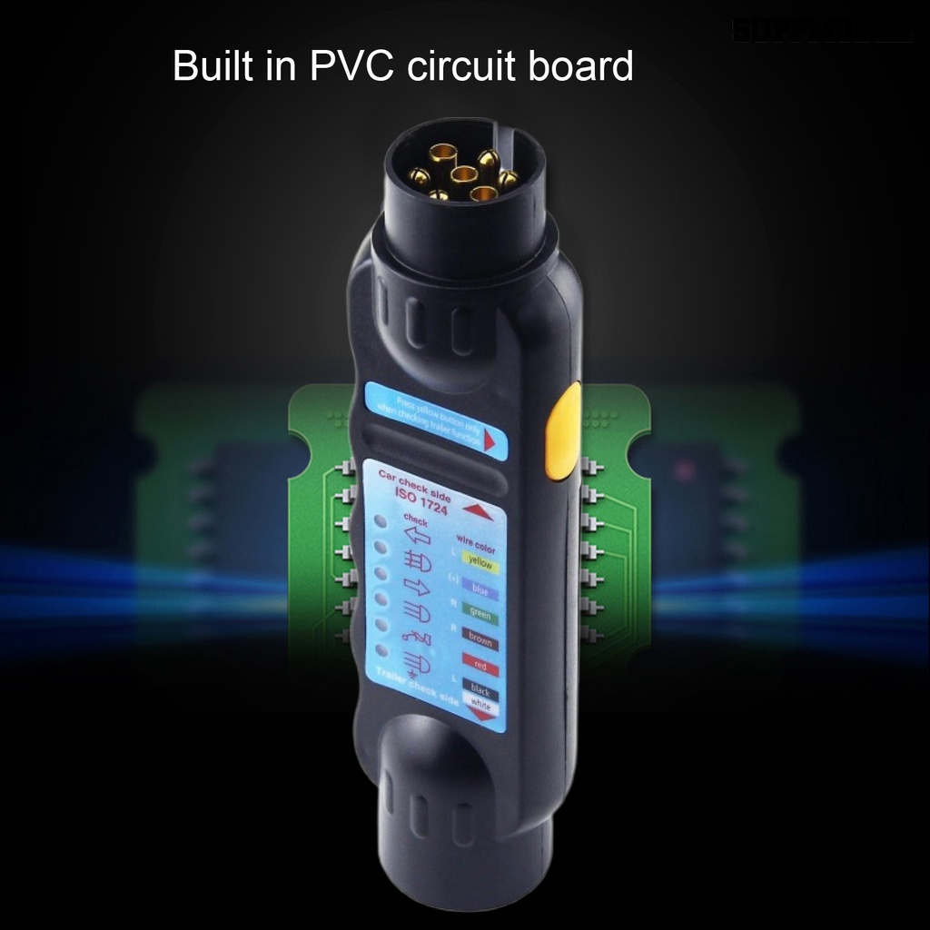 [SM]Trailer Tester 7pin 12V Plug Socket Alat Diagnostik Universal Caravan Derek Tow Bar Light Wiring Tester Trailer Tester Aksesoris Mobil