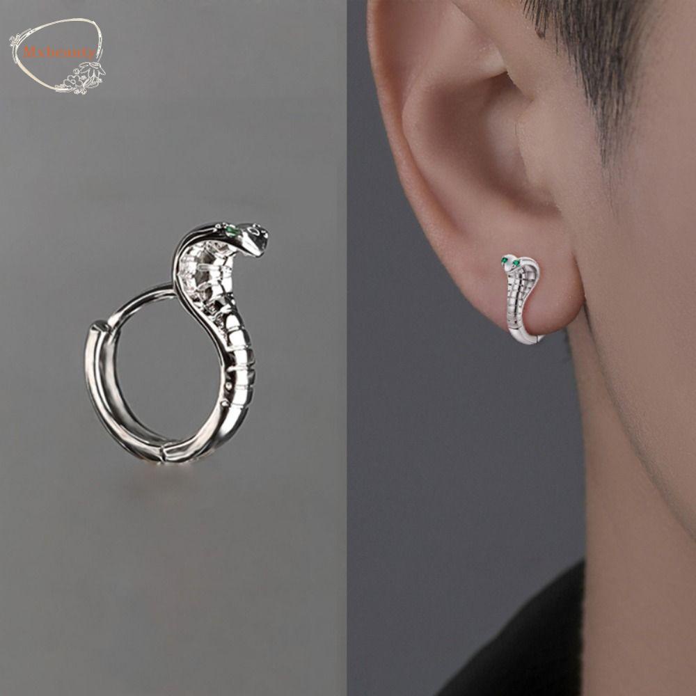 Mxbeauty Anting Hoop Ular Kepribadian Harian Punk Warna Solid Aksesoris Perhiasan Simple Untuk Pria