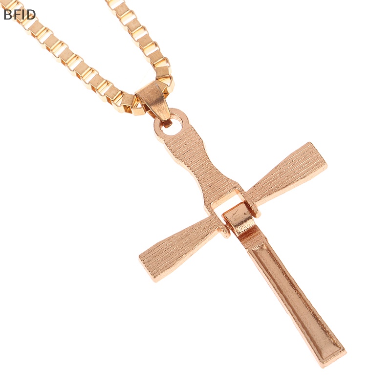 [BFID] Moive Cross Necklace Crystal Kalung Liontin Salib Yesus Untuk Pria Hadiah Perhiasan [ID]