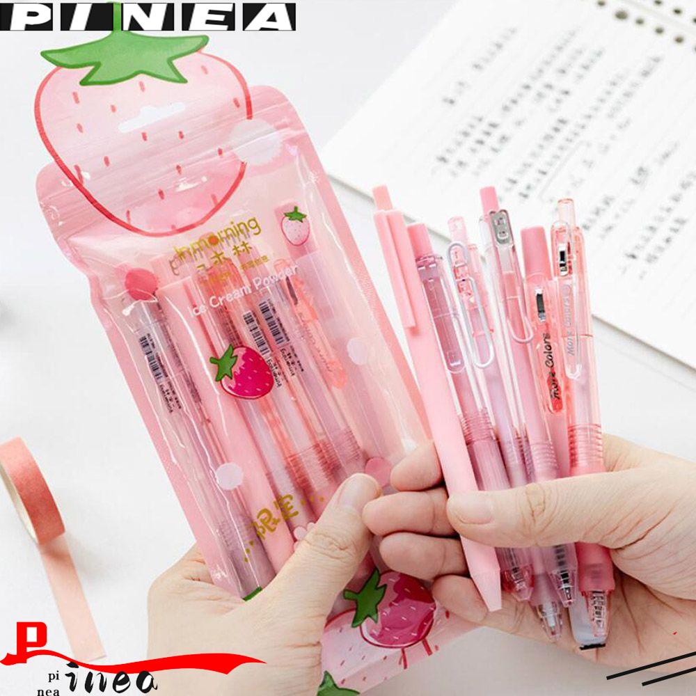 Nanas 6pcs /Set Gel Pulpen Set Hadiah Alat Tulis Kreatif Morandi Alat Tulis Berwarna Penanda