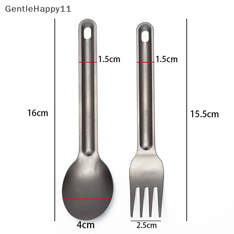 Gentlehappy 1pc Garpu Sendok Titanium Ringan Untuk Peralatan Makan Camping Outdoor id