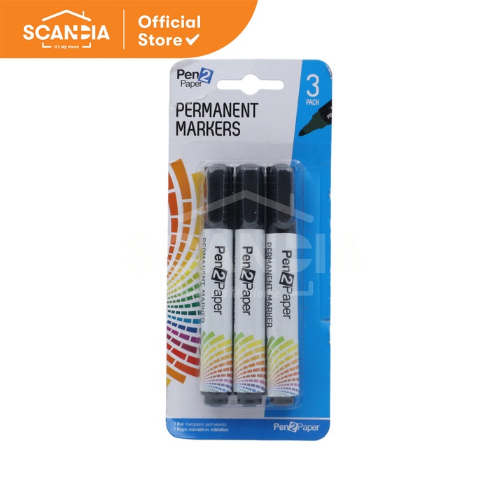 

SCANDIA Permanent Markers Spidol Hitam Permanen 3Pk Black (SE0005)