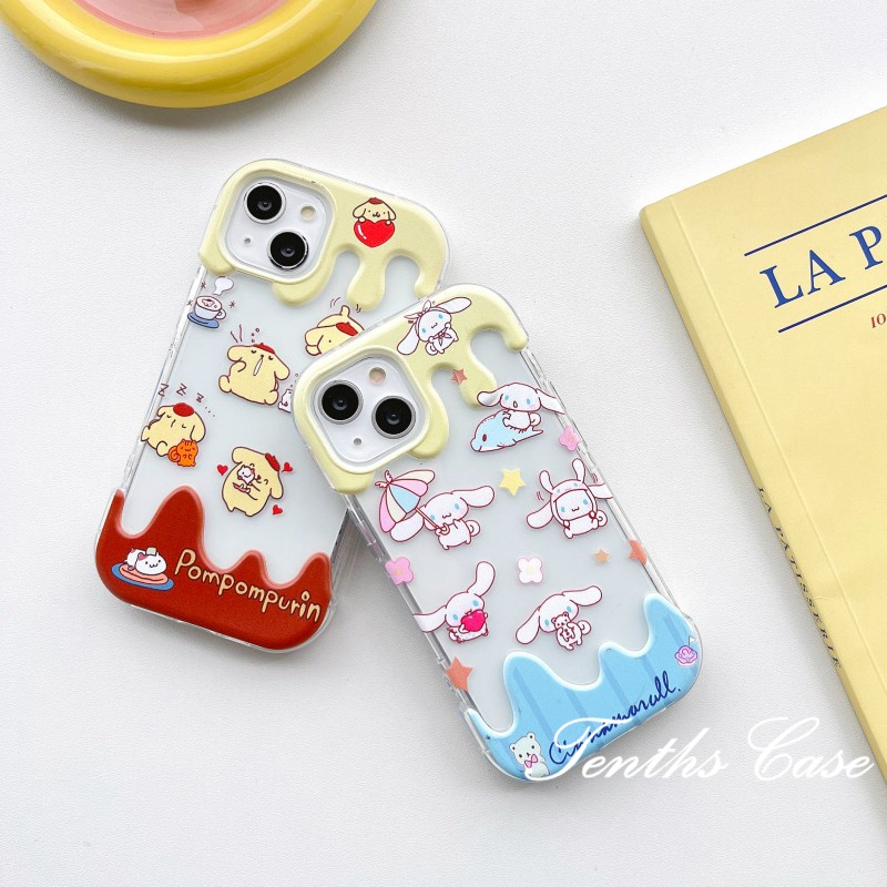 Kompatibel Untuk Iphone14 13 12 11 Pro Max X XR Xs Max8 7 6 6s Plus Se2020 Casing Ponsel Es Krim Kartun Lucu Puppy Bening Soft Cover