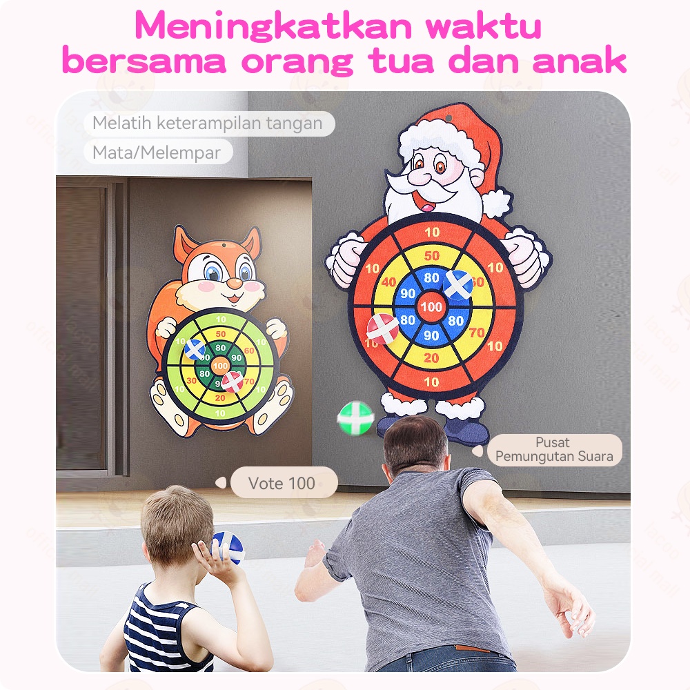 Lacoo Dart board kartun Mainan lempar bola Papan panah Mainan lempar bola tempel