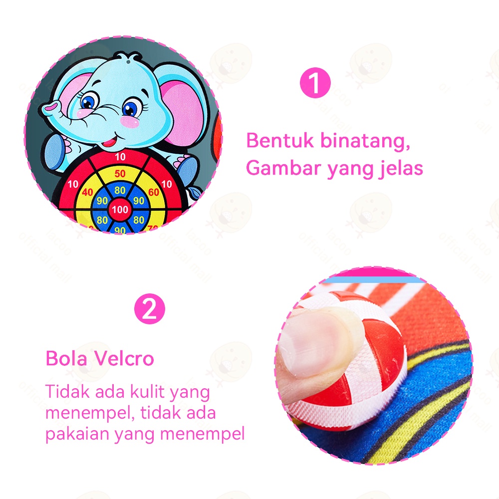 Lacoo Dart board kartun Mainan lempar bola Papan panah Mainan lempar bola tempel