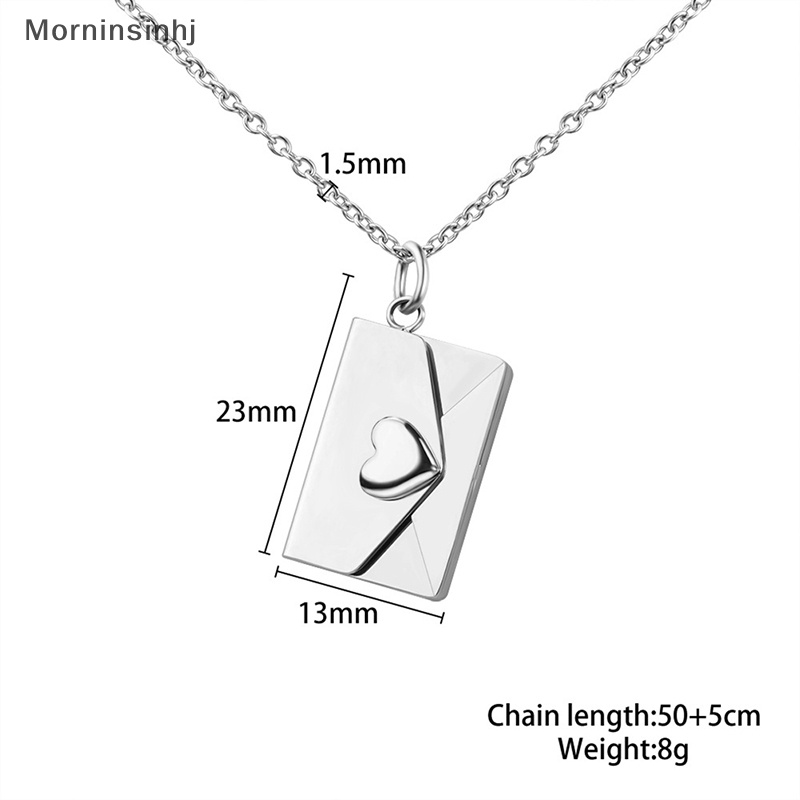 Mornin Kreatif Cinta Hati Amplop Kalung Stainless Steel Amplop Liontin Klavikula Rantai Liontin Perhiasan Pasangan Ornamen Pernak Pernik id