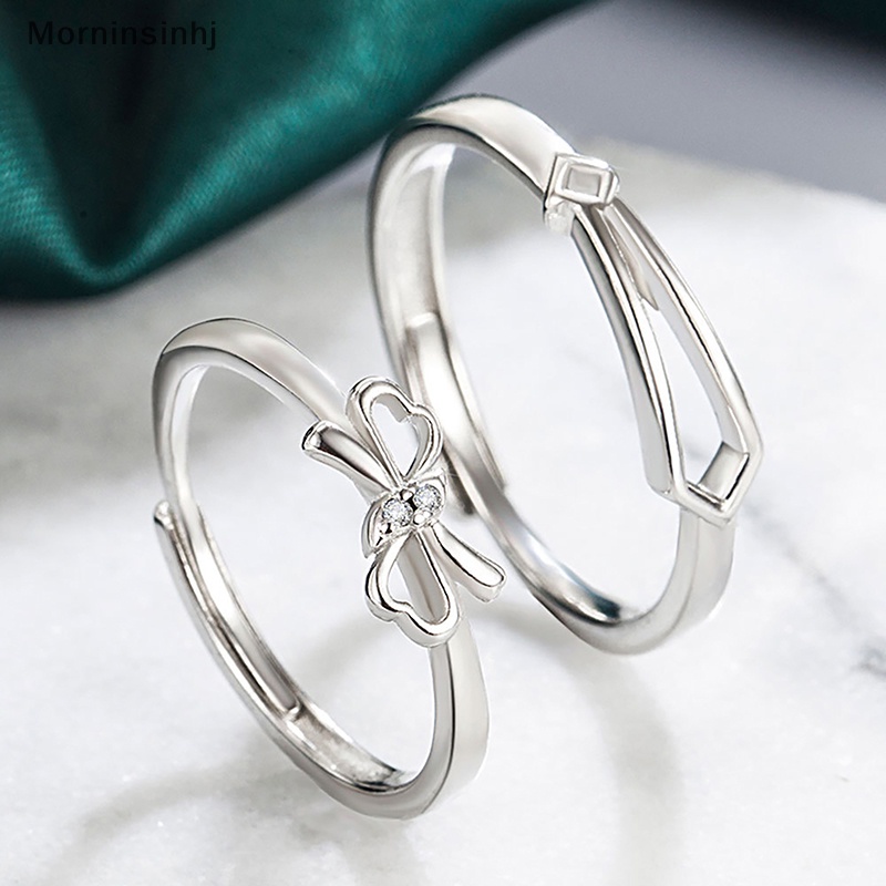 Mornin Cincin Pasangan Kreatif Ikatan Simpul Zirkon Cincin Fashion Segar Pembukaan Adjustable Geometris Jari Rings Untuk Pria Wanita Perhiasan Hadiah id