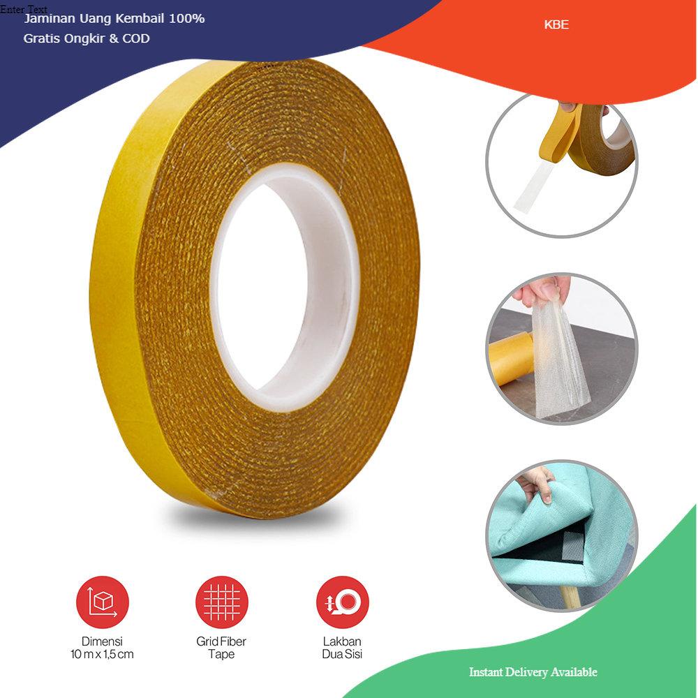 

Alat Perekat DA Lakban Dua Sisi Super Strong Grid Fiber Tape 15mm 10 Meter - DA30 - Golden Viral