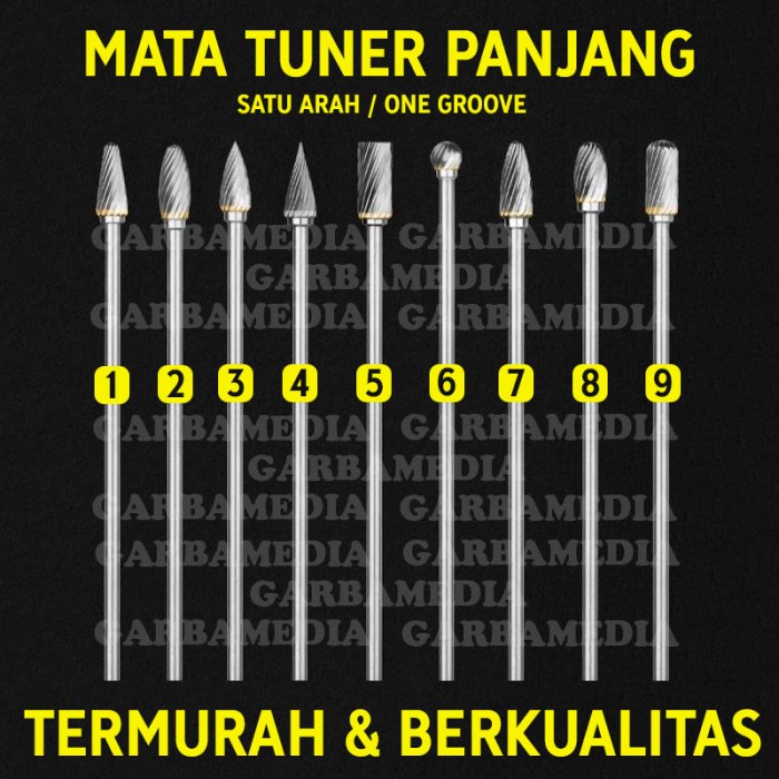 Mata Tuner Panjang Searah / Mata Porting 2 Tak / Long Tunner One Grove - 1 Searah
