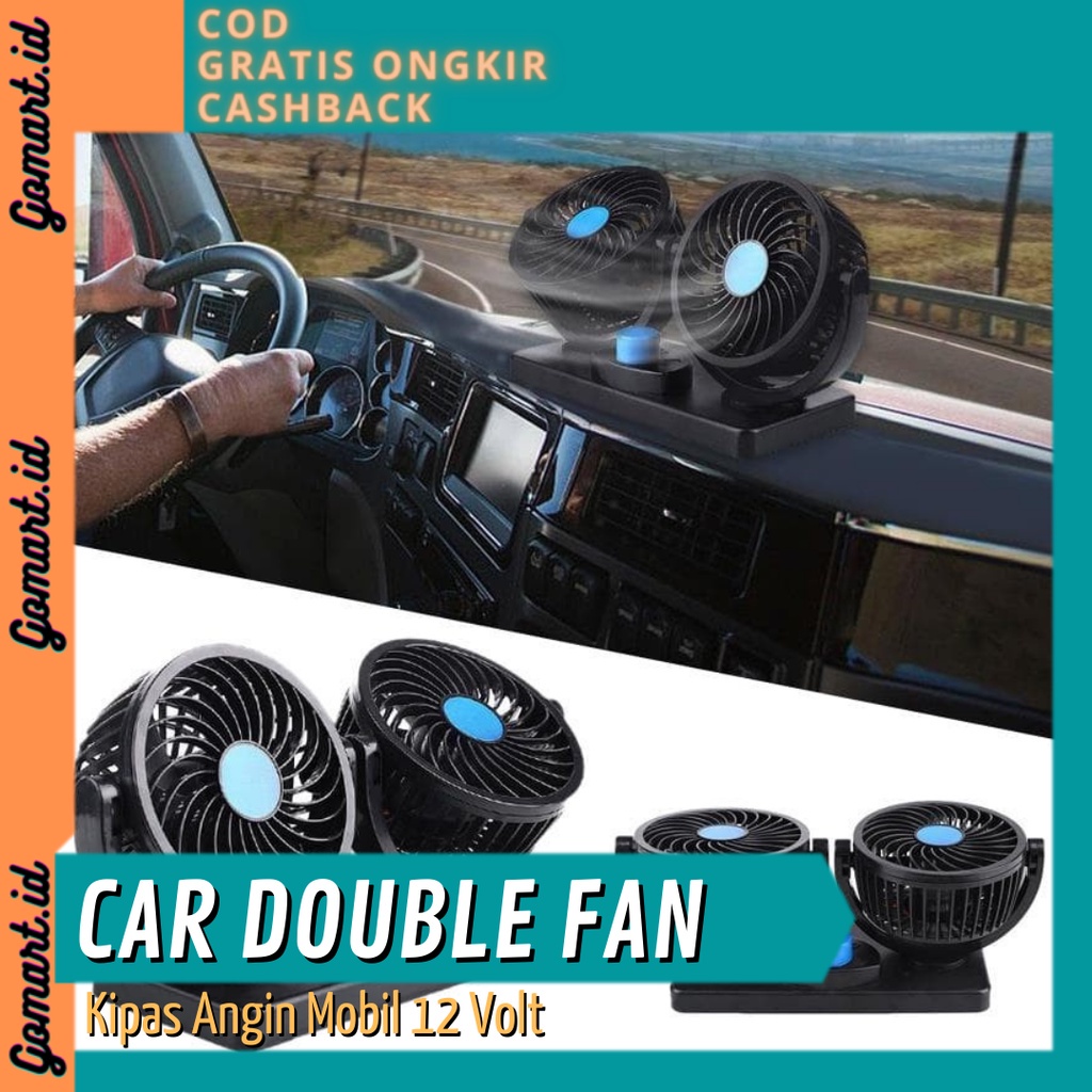 Kipas Angin Mobil 12 Volt Kipas Angin Mini Mobil Truk Double Fan Blower USB Pengganti AC C02 COD