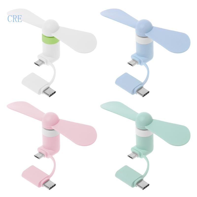 Cre Fans Tipe C Micro USB Cooler Kipas Angin Kecil Pendingin Genggam