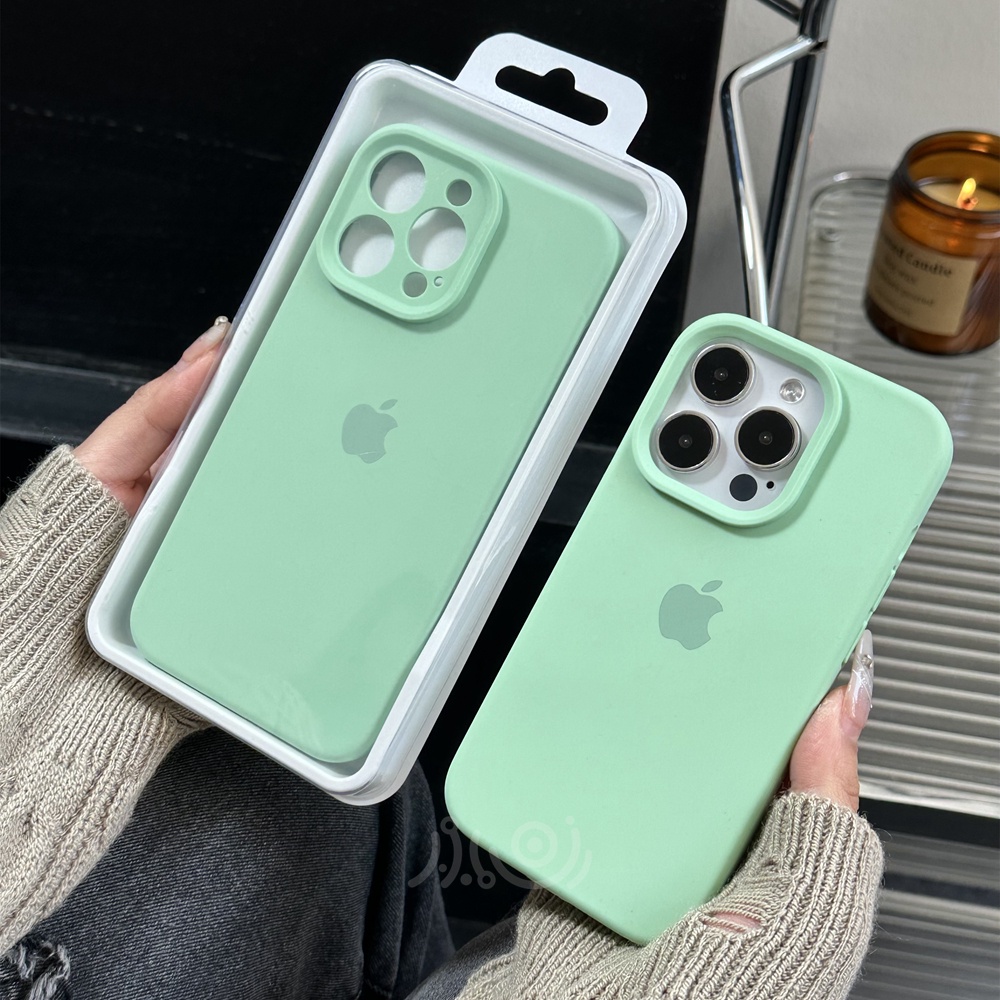 IPHONE Casing Ponsel Silikon Cair Lembut Untuk Iphone11 12 13 14 Pro Max14 Plus Case Full Cover Shockproof Casing Penutup Belakang