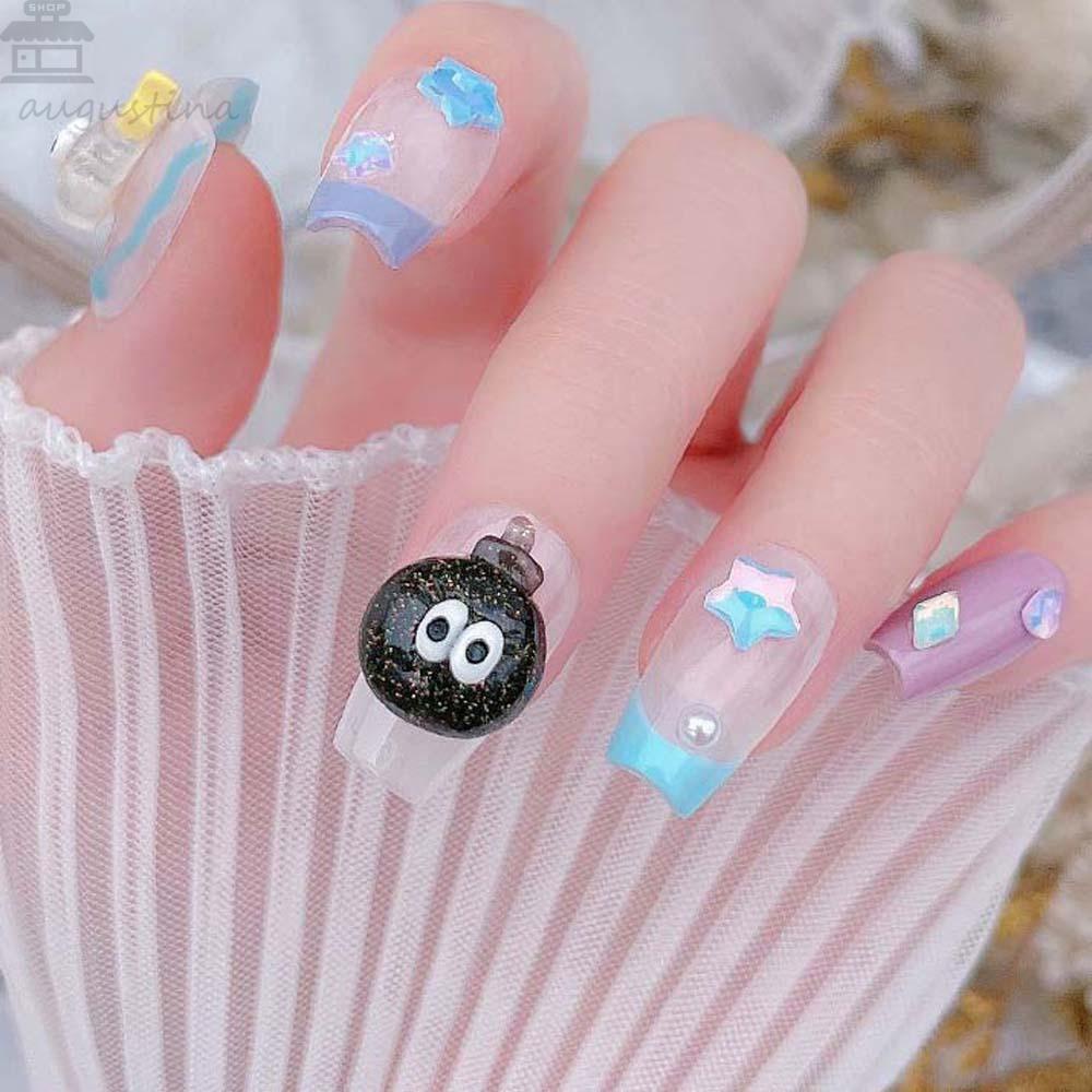 AUGUSTINA Agustinina Kartun Dekorasi Kuku Korea Ins Style Nail Charms Manicure Aksesoris Hiasan Kuku Cinta Hati Perhiasan Kuku