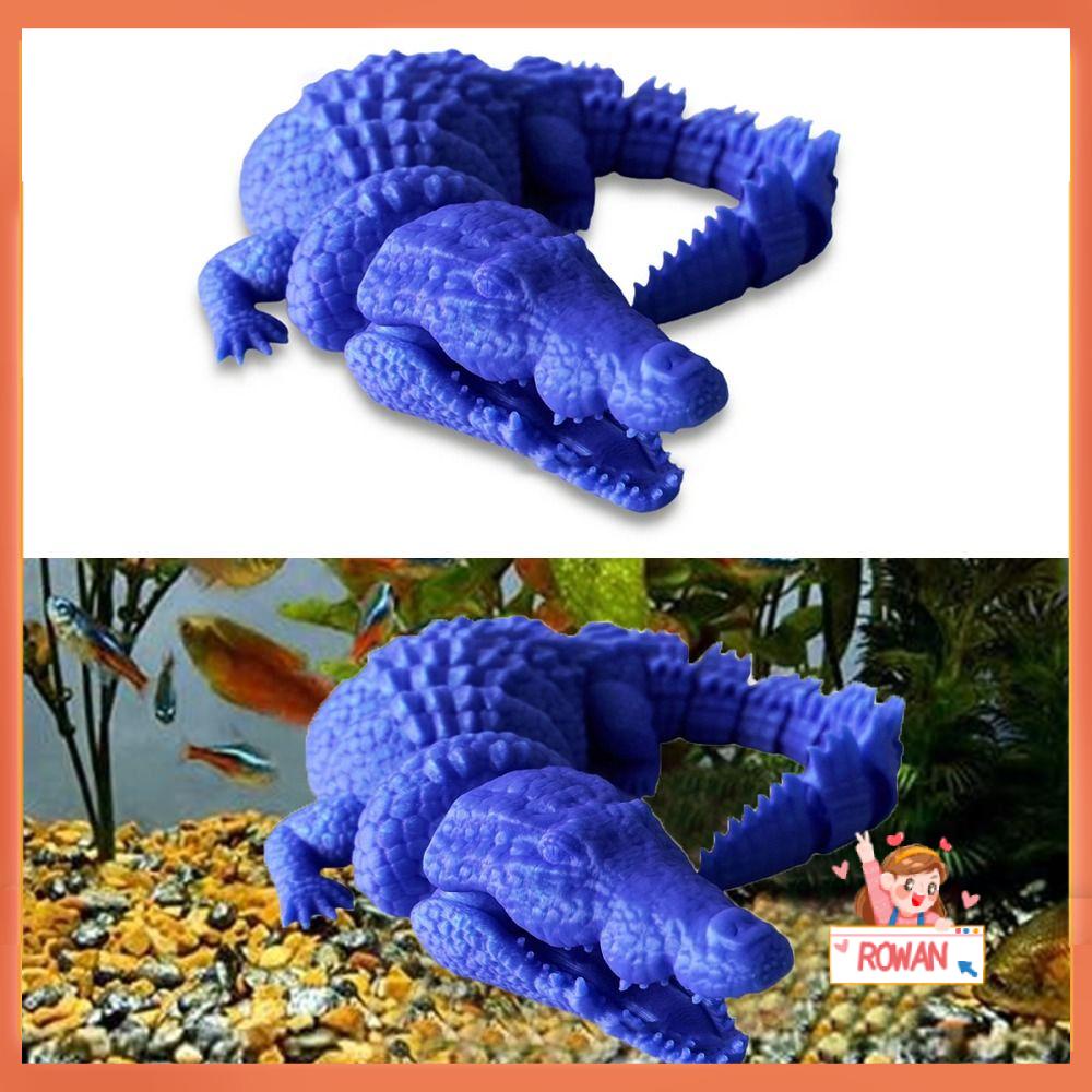 R-FLOWER Buaya Artikulasi Gambar 3D Dekorasi Rumah Hadiah Natal Untuk Anak Laki-Laki Perempuan Dewasa Untuk Tangki Ikan Dengan Sambungan Bergerak