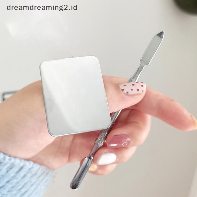 (drea) Spatula Kepala Ganda Stainless Steel Mixing Stick Foundation Pencampuran Alat Make Up //