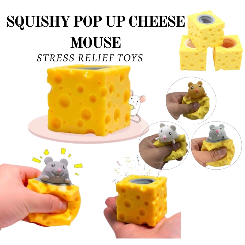 GOS -B413- Mainan Squishy Tikus Keju - Squishy Karet Silikon - Mainan Squishy Pencet - Tikus Keju Mainan Anak Karet