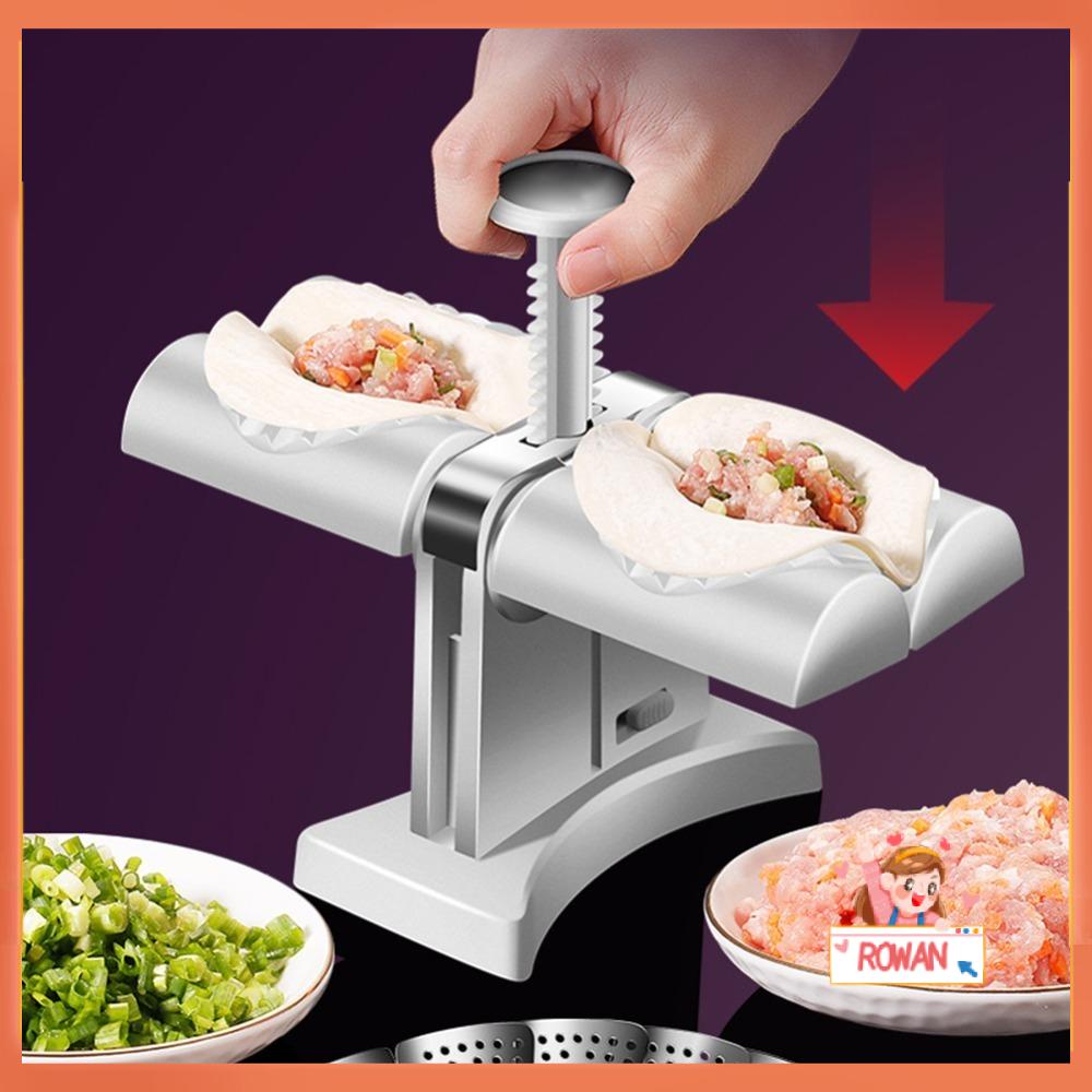 R-FLOWER Dumplings Kreatif Sepenuhnya Otomatis DIY Cetakan Empanadas Ravioli Kepala Ganda