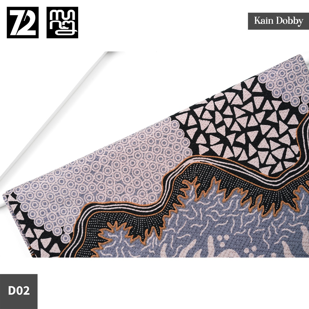 KAIN BATIK DOBBY Premium Motif Lapis Kaktus Warna Abu Hitam 723916 Cap 72