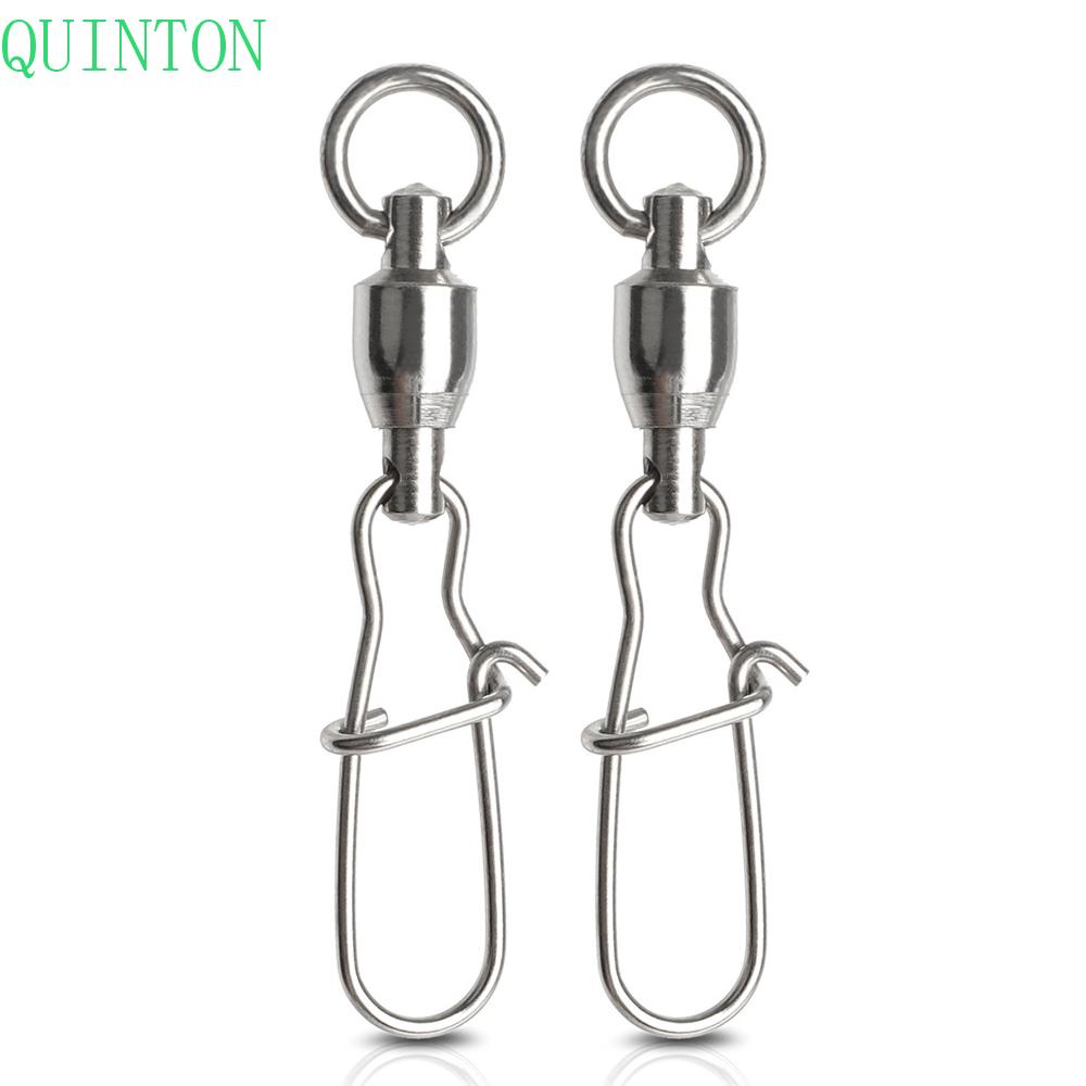 QUINTON Ball Bearing Tahan Lama 10pcs Tahan Korosi Kekuatan Tinggi Lure Hook Rolling Swivel Link Interlock Snap