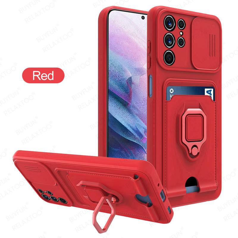 Case Push Kamera Pelindung Cover Untuk Samsung Galaxy S20 S21 FE S22 S23 Plus Ultra Magnetic Car Holder Cold Case Tritone