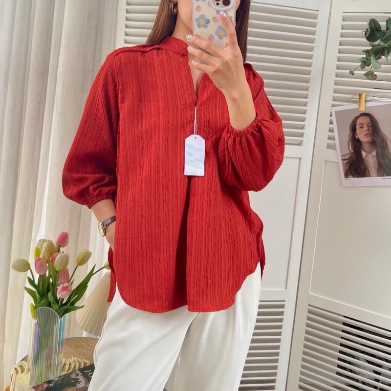 BEFAST - ZNF OOTD WANITA BLOUSE SHILA / LIVIA TOP BLOUSE / Atasan Wanita Lengan Panjang / Fashion Kekinian Remaja ABG Trendy / Blouse Polos Formal / Outfit Daily Wanita Kerja / Pakaian Casual Wanita Terlaris