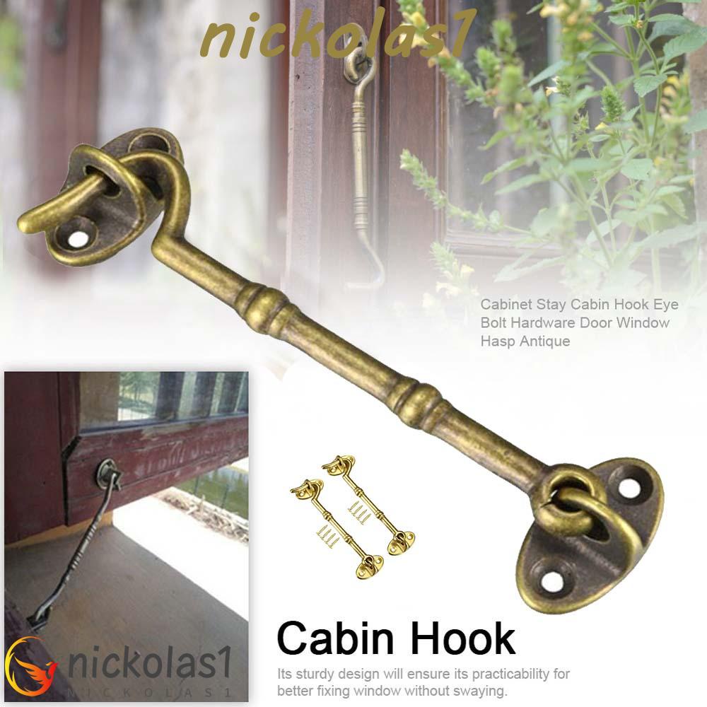 NICKOLAS1 Kunci Pintu Solid Menebal Perbaikan Rumah Heavy Duty Security Buckle Window Lock Dengan Sekrup Kait Kabin